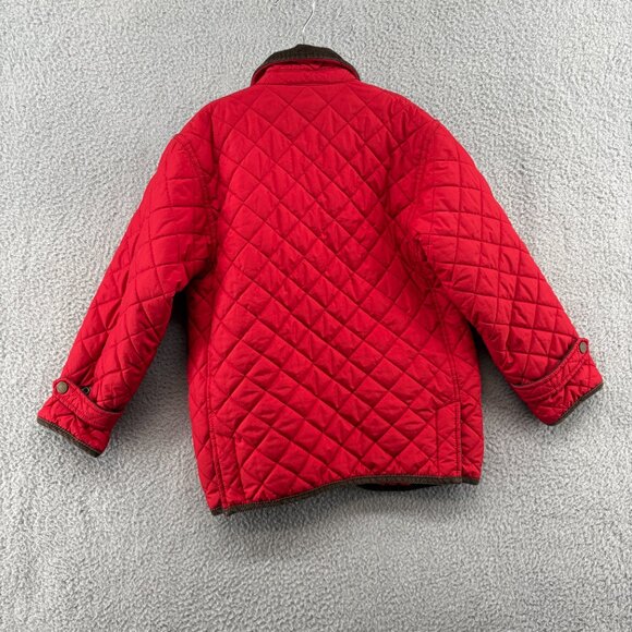 Polo Ralph Lauren Girls Red Quilted Barn Jacket Corduroy Collar Size 5 - Picture 3 of 13